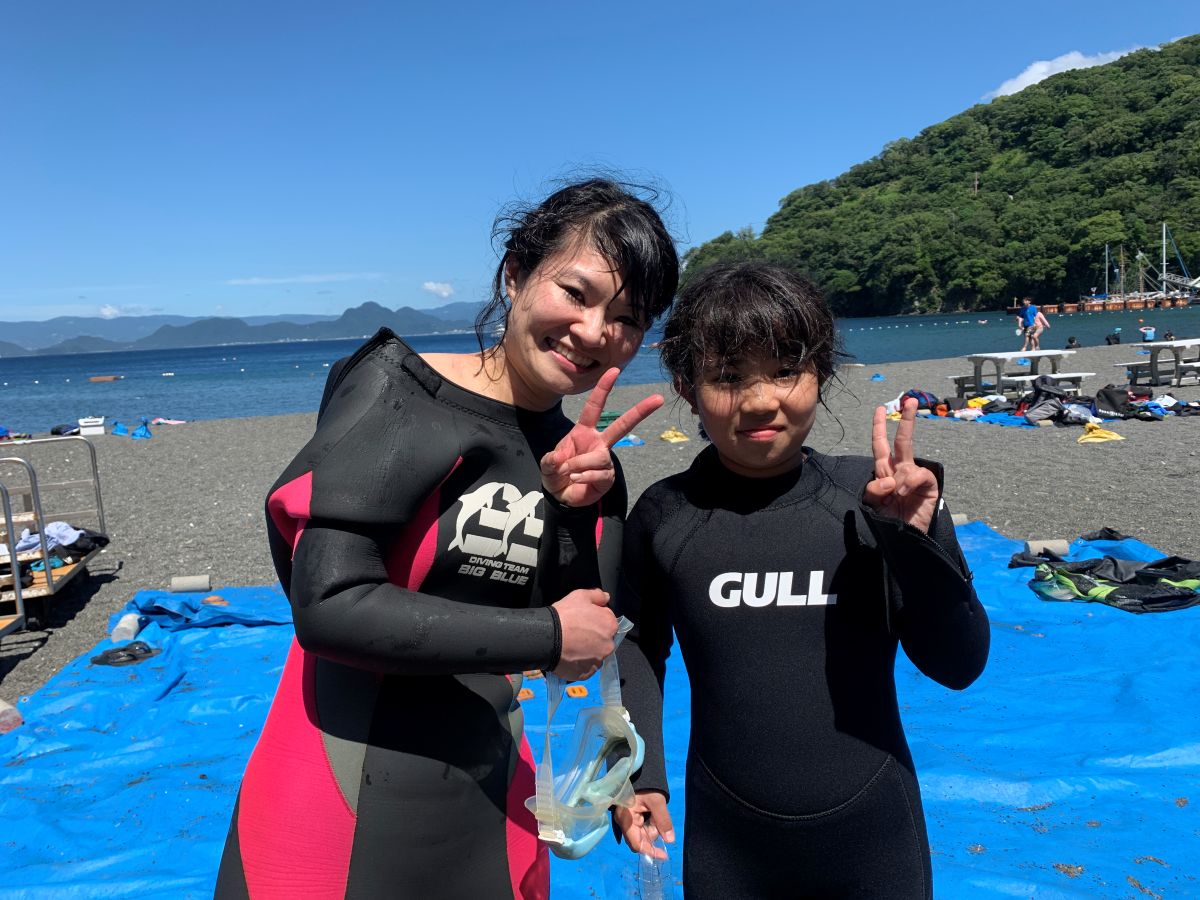 親子でダイビングお母さんと一緒